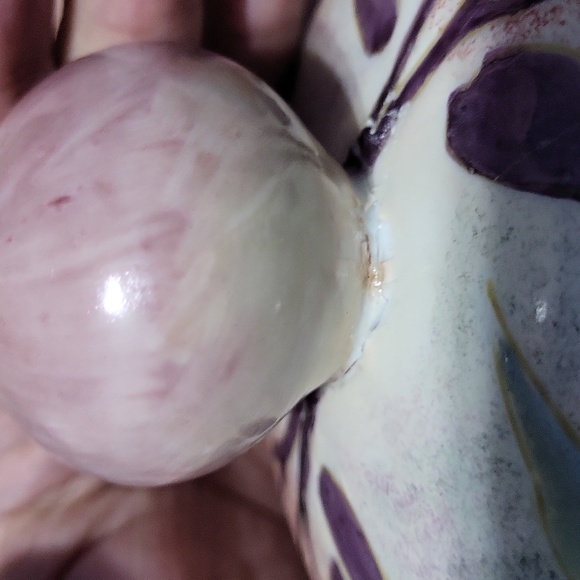 Large China Trader stoneware vase with lid home decor floral pastels vintage - Picture 7 of 8